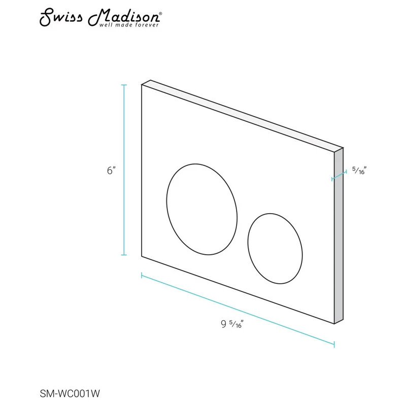 Dual Button Actuator Plate, White 4 Dual Button Actuator Plate, White - Image 4