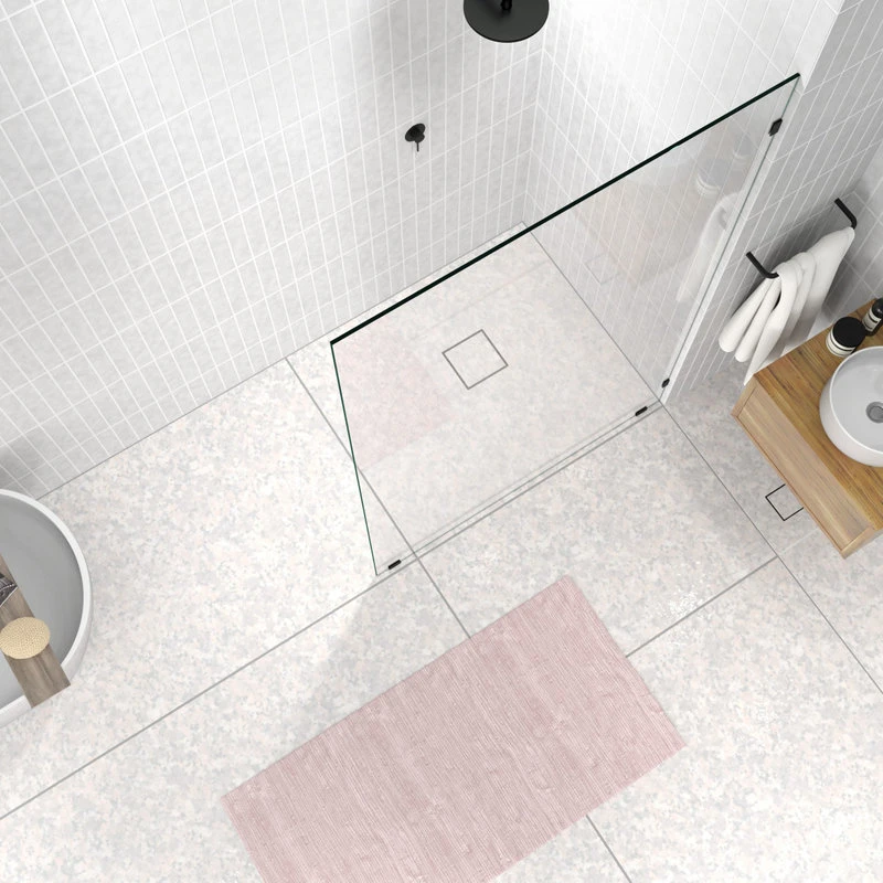 78"x48" Frameless Shower Door Single Fixed Panel, Matte Black 2 78"x48" Frameless Shower Door Single Fixed Panel, Matte Black - Image 2