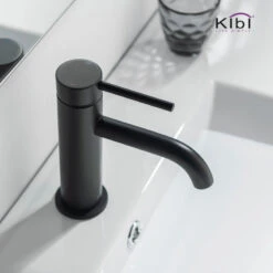 Circular Brass Single Handle Bathroom Faucet KBF1008, Matte Black, With Drain -Warm Bathroom 61711fd70f1b562c 7084 w800 h800 b0 p0