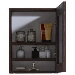 17.7" Medicine Cabinet, Brown Elm Wood Texture Finish -Warm Bathroom 61d12a0d0914e00d 0305 w800 h800 b1 p0