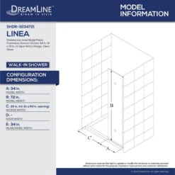 DreamLine Linea Single Panel Shower Screen 34"Wx72" Open Entry Design In Chrome -Warm Bathroom 61f15b760fcc1cf3 9907 w800 h800 b0 p0