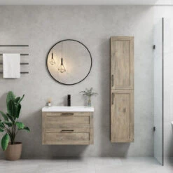 The Cosmo Wall Mounted Modern Bathroom Vanity, Eve, 30" 19 The Cosmo Wall Mounted Modern Bathroom Vanity, Eve, 30" -Warm Bathroom 62214d920241f89c 0973 w800 h800 b0 p0