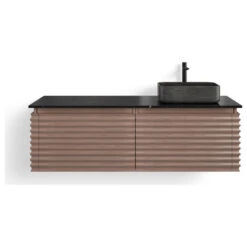 Accordion Bath Vanity, Single Sink 60", Chestnut Oak, Wall Mounted, Right Sink 21 Accordion Bath Vanity, Single Sink 60", Chestnut Oak, Wall Mounted, Right Sink -Warm Bathroom 62a101c003c744bd 4003 w800 h800 b1 p0