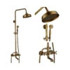 Bronze Rainfall Shower Mixer Faucet Wall Mounted System With Handshower, B-01
