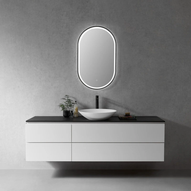 Oleggio Oval 36" Framed Bathroom/Vanity LED Lighted Wall Mirror, Matte Black 5 Oleggio Oval 36" Framed Bathroom/Vanity LED Lighted Wall Mirror, Matte Black - Image 5