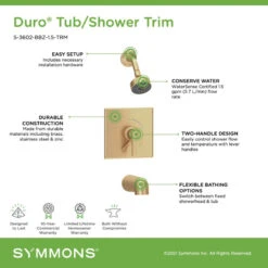 Duro Tub/Shower Faucet Trim Kit Wall Mounted, 1-Handle, Brushed Bronze, 1.5 Gpm -Warm Bathroom 63717a7e015e05bc 8423 w800 h800 b0 p0