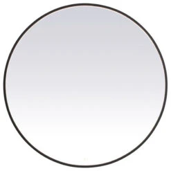 Elegant Decor Pier 30x36" Modern Aluminum LED Mirror In Black