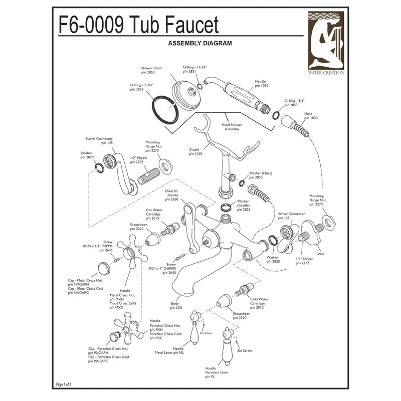Vintage Classic Wall Mount Tub Faucet With Handshower, Hand Polished, Richly Tri 3 Vintage Classic Wall Mount Tub Faucet With Handshower, Hand Polished, Richly Tri - Image 3