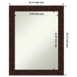 William Mottled Bronze Narrow Non-Beveled Bathroom Wall Mirror - 22 X 28 In. 12 William Mottled Bronze Narrow Non-Beveled Bathroom Wall Mirror - 22 X 28 In. -Warm Bathroom 644154a702bddde8 6149 w800 h800 b1 p0