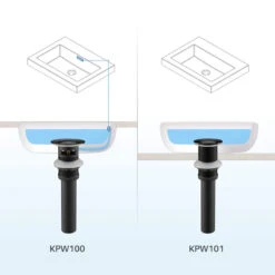 Pop-Up Drain Stopper With Overflow KPW100, Matte Black -Warm Bathroom 6461a4c00233f4d8 2935 w800 h800 b0 p0