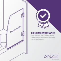 ANZZI Grand Series 34" X 58" Frameless Hinged Tub Door, Polished Chrome -Warm Bathroom 64f19614003557e7 8918 w800 h800 b0 p0