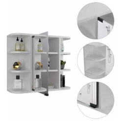 FM FURNITURE Valdez Medicine Cabinet, White -Warm Bathroom 6501446a03650d4c 7927 w800 h800 b1 p0
