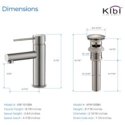 Circular X Brass Single Hole Bathroom Faucet KBF1010, Brush Nickel, With Drain -Warm Bathroom 6541337a01ba5a98 3434 w800 h800 b1 p0