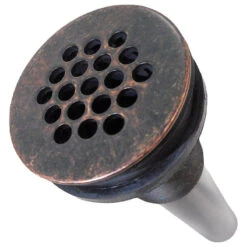 Standard 1.5" Copper Bathroom Sink Drain -19- Hole Grid In Aged Copper