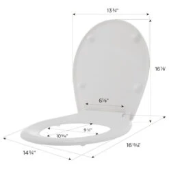 Laggan 17" Round Toilet Seat And Lid With Soft Close Hinges, White 9 Laggan 17" Round Toilet Seat And Lid With Soft Close Hinges, White -Warm Bathroom 65b1426e0b101697 1018 w800 h800 b1 p0