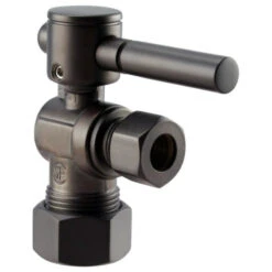 Angle Stop, 5/8" Od X 3/8" Od - 1/4-Turn Lever Handle In Oil Rubbed Bronze