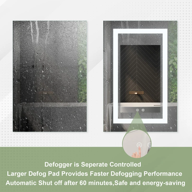 Recessed/Surface LED Light Mirror Medicine Cabinet Defogger, 20"x30" Left Hinge 7 Recessed/Surface LED Light Mirror Medicine Cabinet Defogger, 20"x30" Left Hinge - Image 7