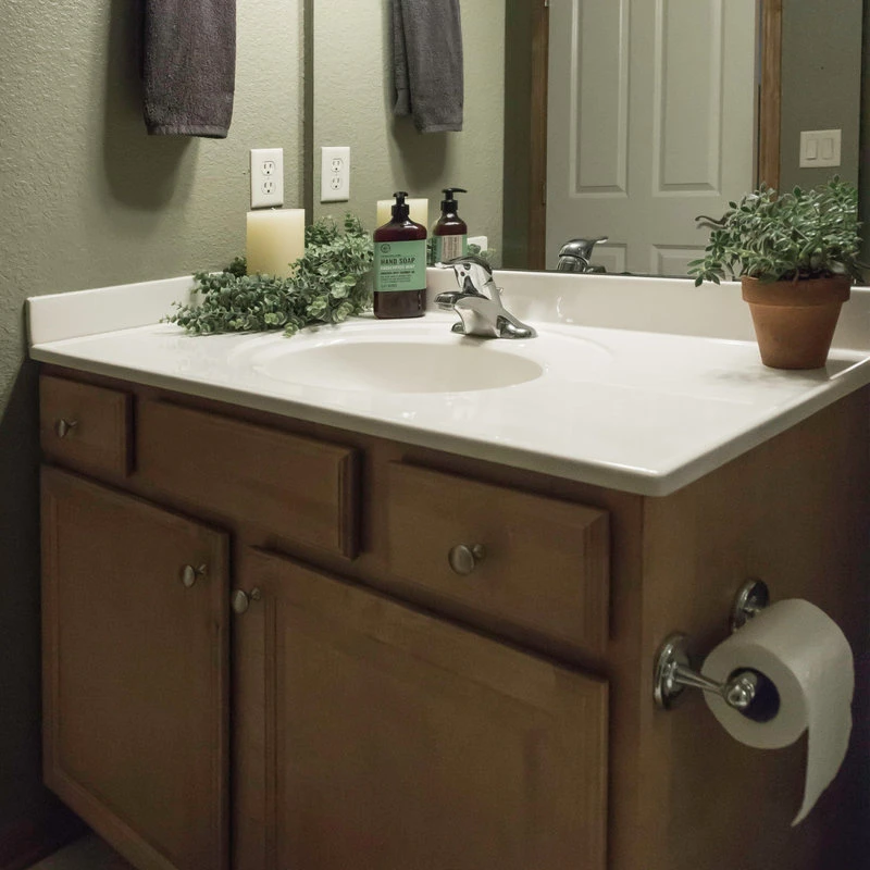 Design House 586297 37" Cultured Marble Vanity Top - White On White 3 Design House 586297 37" Cultured Marble Vanity Top - White On White - Image 3