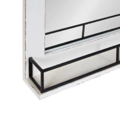 Cates Framed Wall Mirror With Shelf, White 24x31 -Warm Bathroom 68611ee301ef1b9a 6238 w800 h800 b0 p0