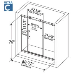 Glass Shower Door, Brushed Nickel, 68-72"x76 -Warm Bathroom 6901a6920970e94d 1986 w800 h800 b1 p0