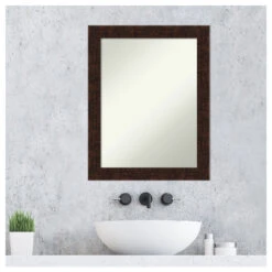 William Mottled Bronze Narrow Non-Beveled Bathroom Wall Mirror - 22 X 28 In. 16 William Mottled Bronze Narrow Non-Beveled Bathroom Wall Mirror - 22 X 28 In. -Warm Bathroom 6931107402bddded 6149 w800 h800 b1 p0