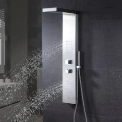 Luxier 48" Shower Panel System With Rainfall Waterfall Shower Head Hand Shower -Warm Bathroom 6951679702180ee6 7193 w800 h800 b0 p0