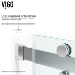 VIGO 60" X 74" Caspian Adjustable Frameless Sliding Shower Door, Chrome -Warm Bathroom 6a5117d30f5b3335 9288 w800 h800 b1 p0