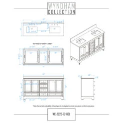 Deborah 72" Double Vanity, White, Top, Square Sinks, No Mirror -Warm Bathroom 6af11b1a02b0d289 2504 w800 h800 b1 p0