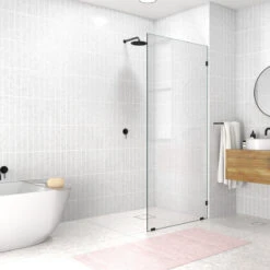 78"x34.5" Frameless Shower Door Single Fixed Panel, Matte Black 11 78"x34.5" Frameless Shower Door Single Fixed Panel, Matte Black -Warm Bathroom 6b01337b00521e36 1154 w800 h800 b0 p0