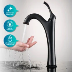 Glass Vessel Sink, Bathroom Arlo Faucet, PU Drain, Mounting Ring, Oil Rub Bronze -Warm Bathroom 6bc1afb200e5e6c6 3109 w800 h800 b0 p0