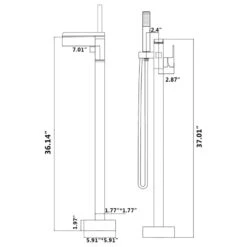 Single Handle Floor Mounted Freestanding Tub Filler With Hand Shower, Brushed Ni -Warm Bathroom 6be17035030742fb 7658 w800 h800 b1 p0