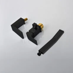 Rosa Contemporary Deck Mounted Waterfall Black Roman Tub Faucet, Hand Shower -Warm Bathroom 6c7190c0017bc18e 5957 w800 h800 b0 p0