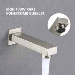 10" Wall Mounted Rainfall Shower System With Tub Spout, Brushed Nickel -Warm Bathroom 6c71d06f02510579 6030 w800 h800 b0 p0