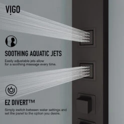 VIGO Bowery Square Spray Head Shower System With Tub Filler, Matte Black -Warm Bathroom 6cf13e7900250352 9028 w800 h800 b0 p0