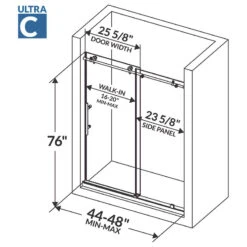 ULTRA-C Collection Frameless 10mm Clear Tempered Glass Shower Doors, Brushed Nickel, 44-48"x76" 7 ULTRA-C Collection Frameless 10mm Clear Tempered Glass Shower Doors, Brushed Nickel, 44-48"x76" -Warm Bathroom 6d318c530970e954 3195 w800 h800 b1 p0