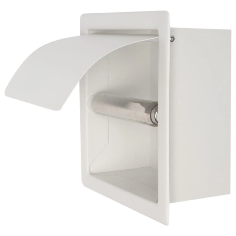 Alfi Brand White Matte Stainless Steel Recessed Toilet Paper Holder With Cover 8 Alfi Brand White Matte Stainless Steel Recessed Toilet Paper Holder With Cover - Image 8