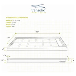 Transolid Linear 60"x32" Rectangular Shower Base With Right Hand Drain, White -Warm Bathroom 6db1ccbf0ec28546 6559 w800 h800 b1 p0