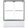 Brescia 60" W X 58" H Double Sliding Framed Tub Door, Matte Black