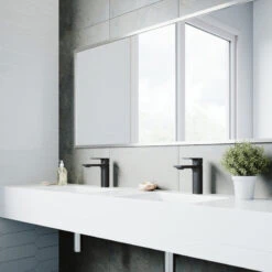 VIGO Davidson Single Hole Bathroom Faucet, Matte Black -Warm Bathroom 6dd12a660f59e230 2074 w800 h800 b0 p0