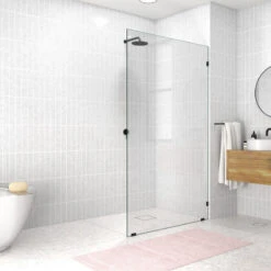 78"x46" Frameless Shower Door Single Fixed Panel, Matte Black -Warm Bathroom 6e41699a00521dae 7273 w800 h800 b0 p0