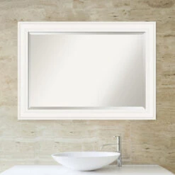 Ridge White Beveled Bathroom Wall Mirror - 41.5 X 29.5 In. -Warm Bathroom 6e71b934034463e0 6849 w800 h800 b0 p0