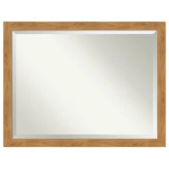 Carlisle Blonde Beveled Wood Bathroom Wall Mirror - 44 X 34 In.