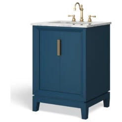 The Ezra Bathroom Vanity, Single Sink, 24", Monarch Blue, Freestanding -Warm Bathroom 6ec18df903d04706 4340 w800 h800 b1 p0