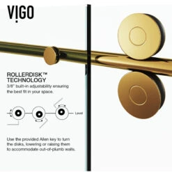 VIGO 34"x46" Frameless 3/8" Shower, Without Base, Matte Gold -Warm Bathroom 6ee18a3b0f60b8fc 5940 w800 h800 b1 p0