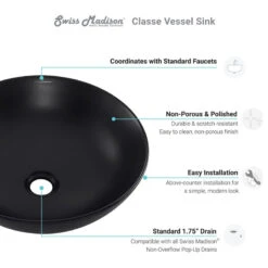 Classe 16" Color Ceramic Sink In Matte Black 20 Classe 16" Color Ceramic Sink In Matte Black -Warm Bathroom 6f71bfcf0f037377 7105 w800 h800 b1 p0