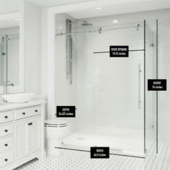 VIGO 34"x46" Elan E-class Frameless Shower Enclosure, Chrome -Warm Bathroom 6fc1db6f018140ee 9444 w800 h800 b0 p0