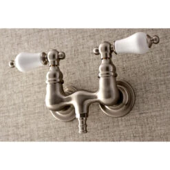 Aqua Vintage 3-3/8" Wall Mount Tub Faucet, Brushed Nickel -Warm Bathroom 70e145d50b52701f 1957 w800 h800 b0 p0