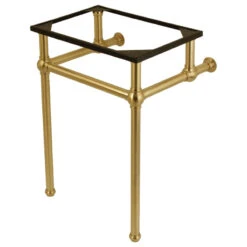 Fauceture 24" X 20-3/8" X 33-1/4" Brass Console Sink Legs, Brushed Brass
