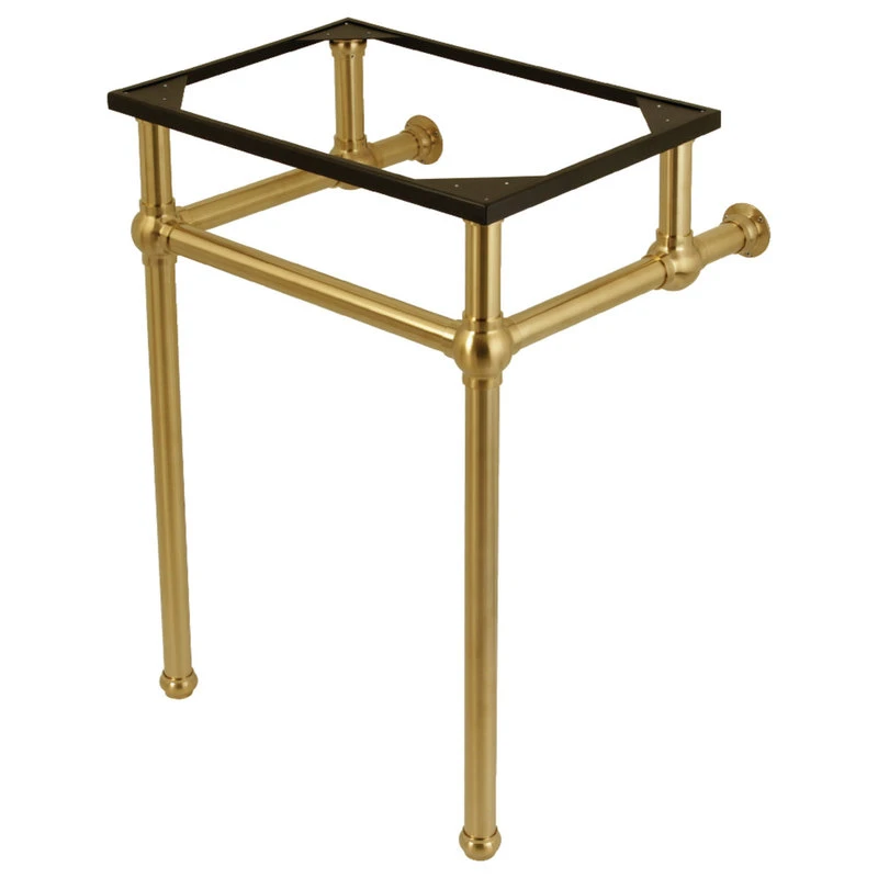 Fauceture 24" X 20-3/8" X 33-1/4" Brass Console Sink Legs, Brushed Brass 1 Fauceture 24" X 20-3/8" X 33-1/4" Brass Console Sink Legs, Brushed Brass