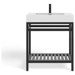 The Nova Bathroom Vanity, Black, 30", Single Sink, Freestanding -Warm Bathroom 7101bcff03c7435d 7951 w800 h800 b1 p0